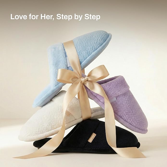 Pantuflas deslizantes de espuma viscoelástica para mujer miniatura 7