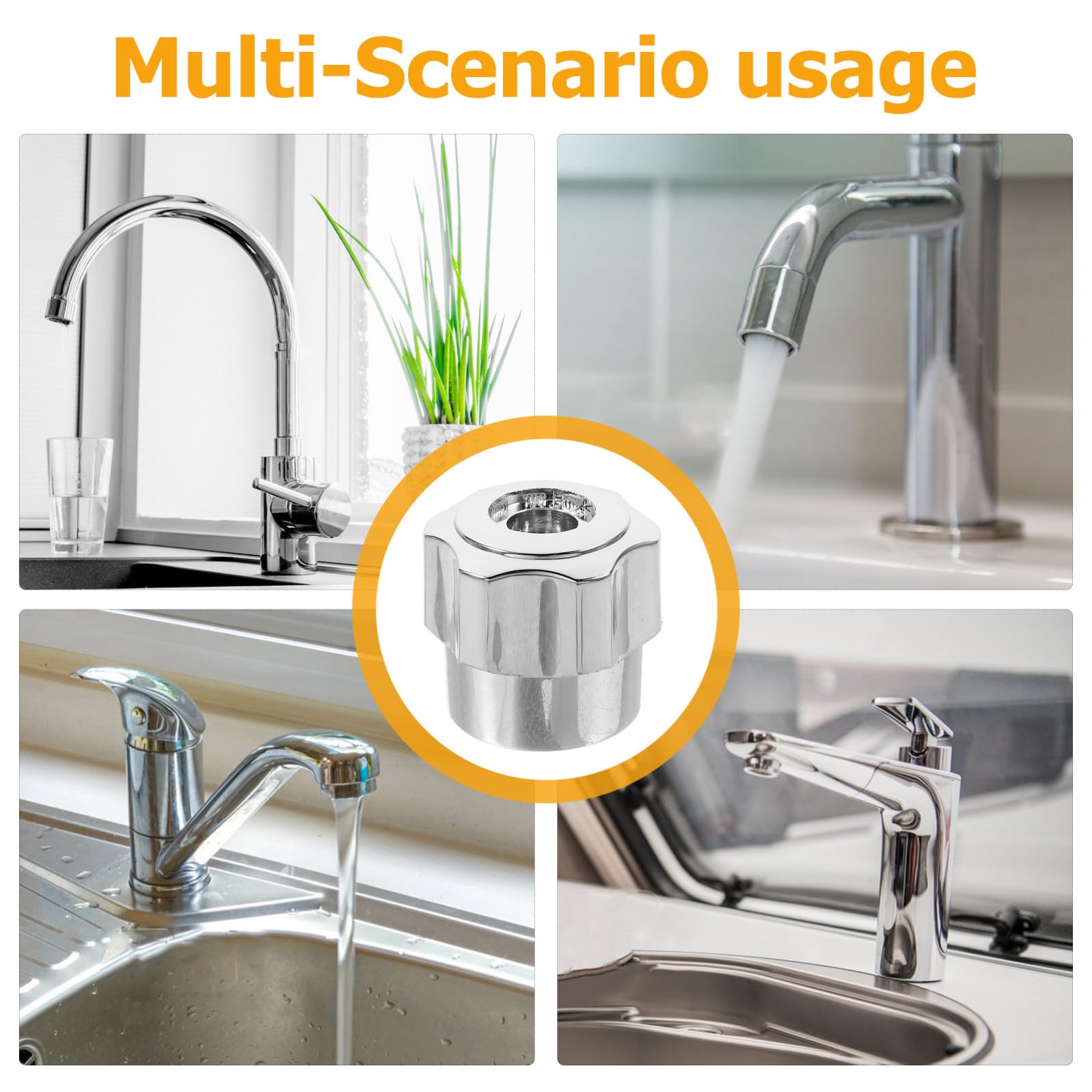 Generic 6 Szt. Częściowy Gałek Do Wanny z Aluminium Wymienne Uchwyty Kranów Łazienkowych i Kuchennych Ergonomiczne Pokrętła Do Ciepłej i Zimnej Szybka Instalacja Trwałe i Komfortowe