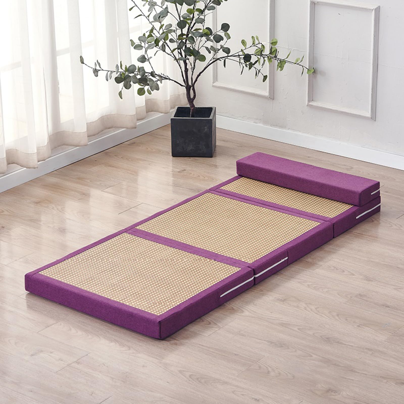 Tapis japonais tatami pliable avec revêtement antidérapant