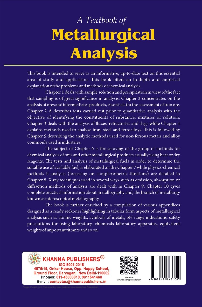 A Text Book of Metallurgical Analysis