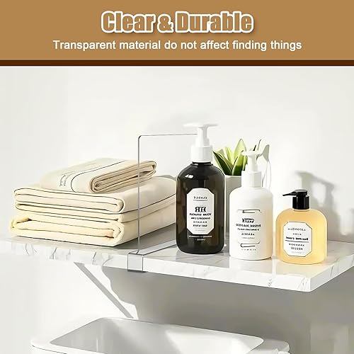 Miniatura 4 de Paquete de 6 separadores de estantes de acrílico transparente para organización de armario, organizadores de bolsos para armario, divisores de ropa,