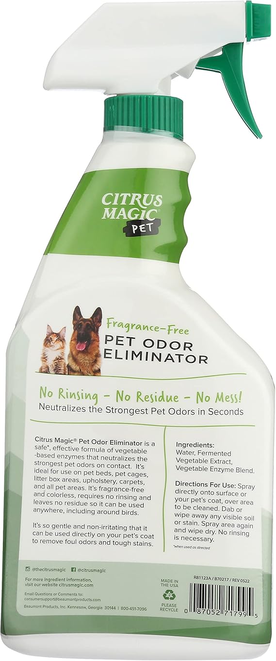 Citrus Magic Pet Odor Eliminator, 22-Fluid Ounce