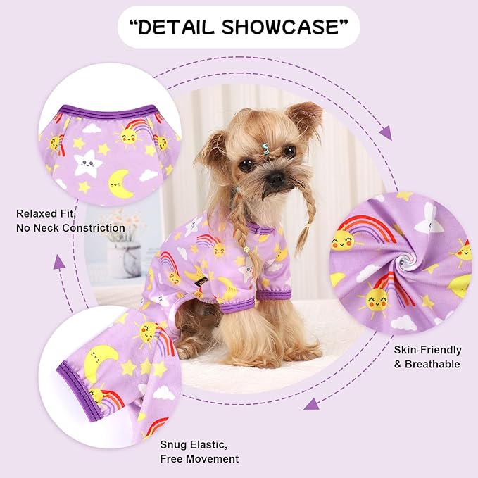Pijama para Perro Pequeño Mediano Suave Poliéster Mascotas miniatura 3