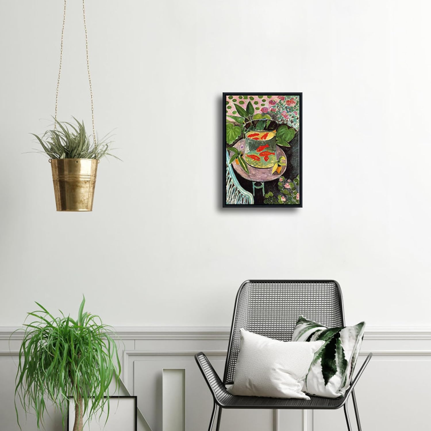 Wieco Art Framed Canvas Wall Art Goldfish by Henri Matisse Colorism Aesthetic Abstract Canvas Prints for Wall Decor and Home Office Decorations Black Frame