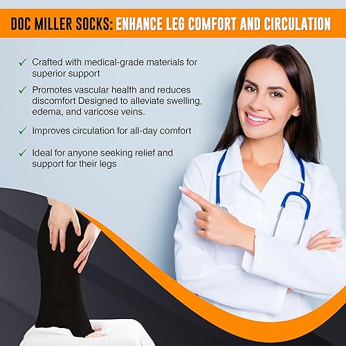 Miniatura 6 de Doc Miller Calcetines de compresión de punta abierta para mujeres y hombres, calcetines de compresión sin dedos para mujer, soporte de circulación