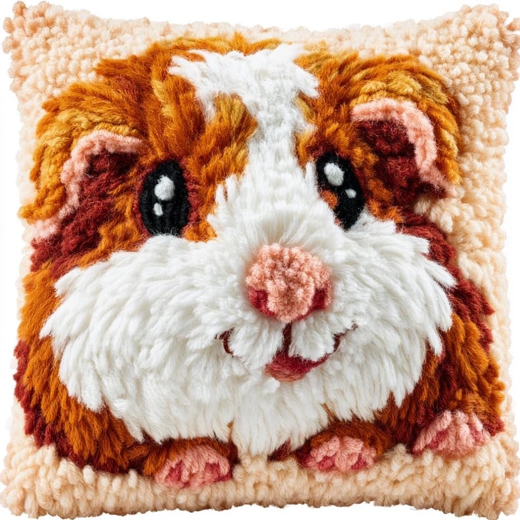 AxiangziK Latch Hook Cushion Kit,Pig DIY Throw Pillow Cover 43X43Cm