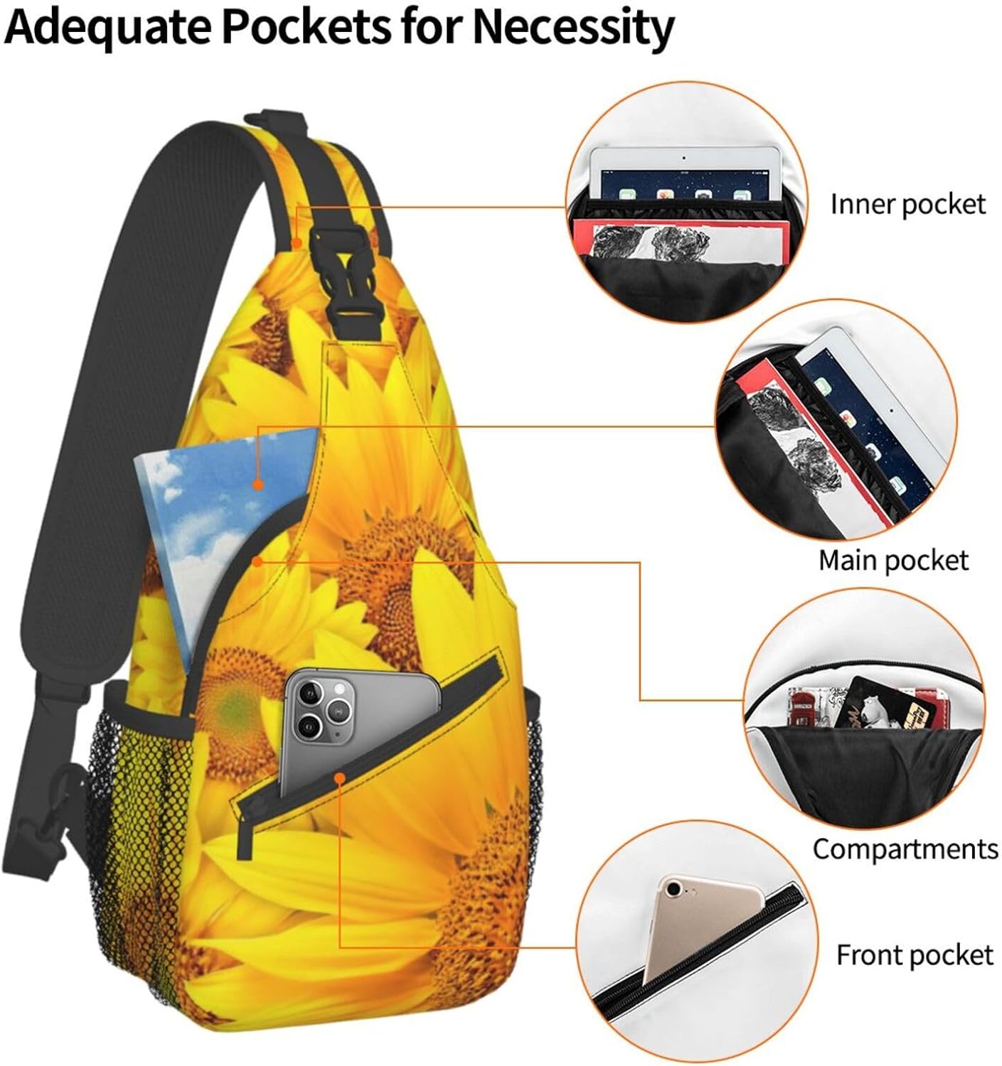 Sling Bag Mexican Folk Art Boho Crossbody Backpack Shoulder Bag Casual Daypacks For Women Men Cycling Hiking Travel