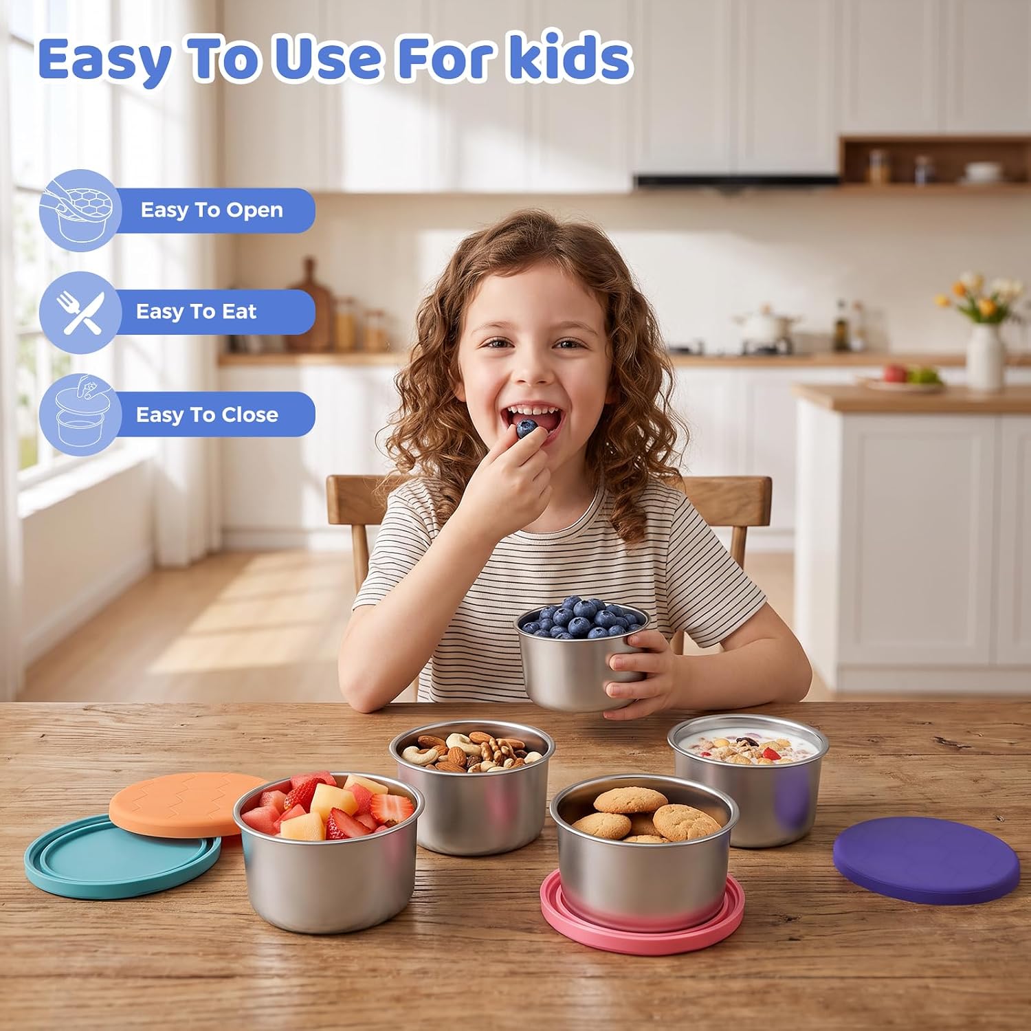 8oz Stainless Steel Snack Containers Kids
