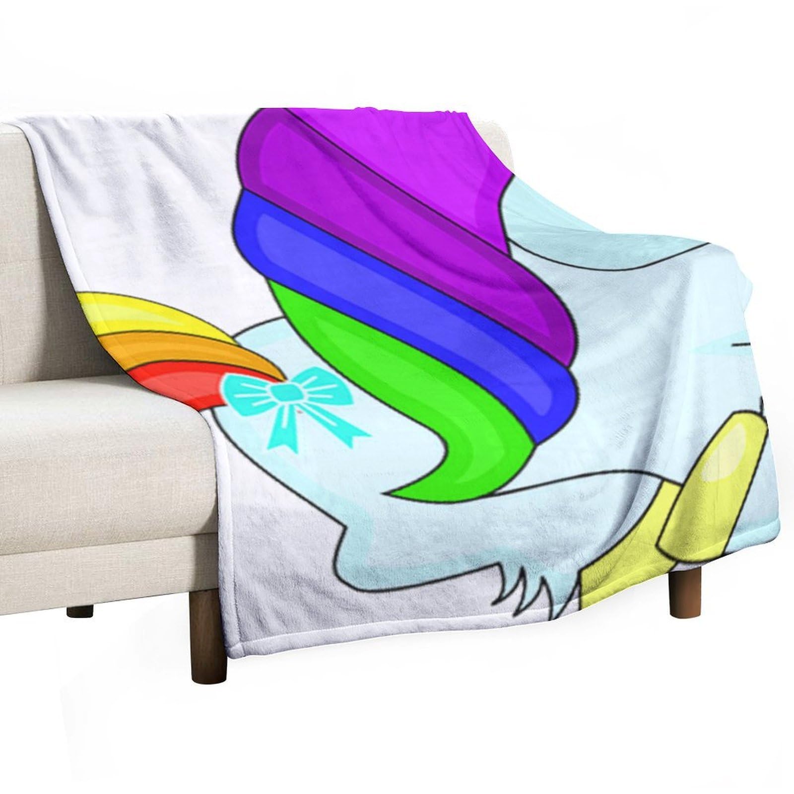 MHYRAC Flannel Blanket, Unicorn Rainbow Cute Throw Blanket for Couch Sofa Bed Office, Soft And Comfortable Without Pilling