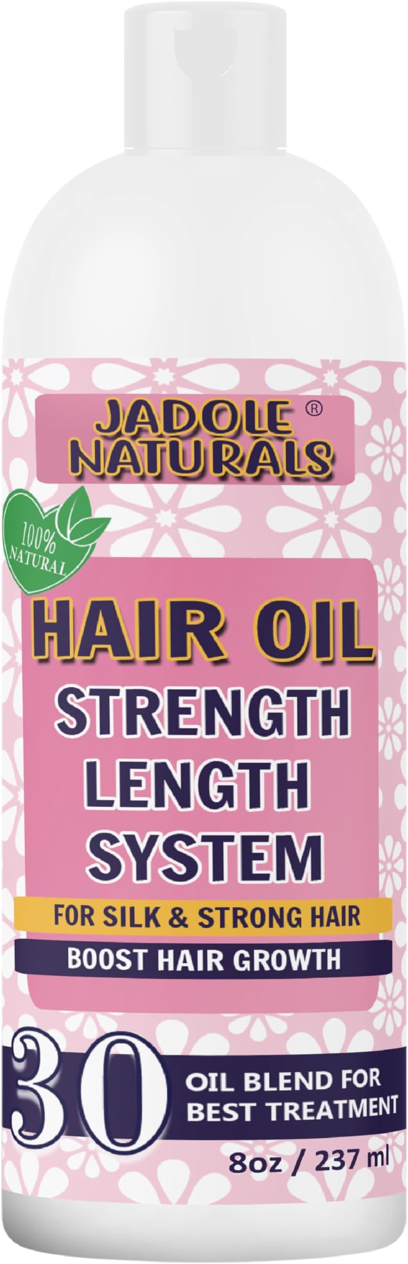 Jadole Naturals Hair Oil- 237ml | For Silk & Strong Hair, Long Hair, Boost Hair Growth, Protect Hair Breakage & Split | With Biotin, Vitamin E, Jojoba oil, Almond Oil, Argan Oil For All Types of Hair