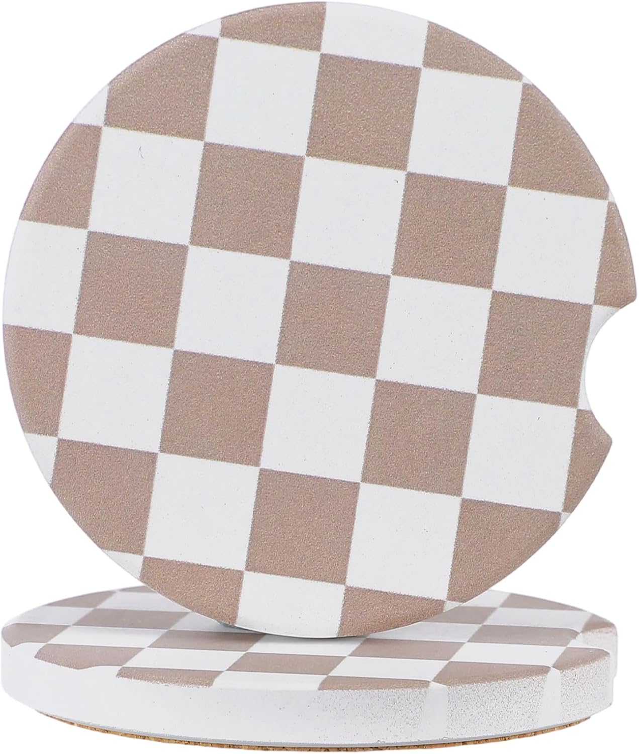 2Pcs Car Coasters for Cup Holders, Absorbent Ceramic Car Cup Coaster