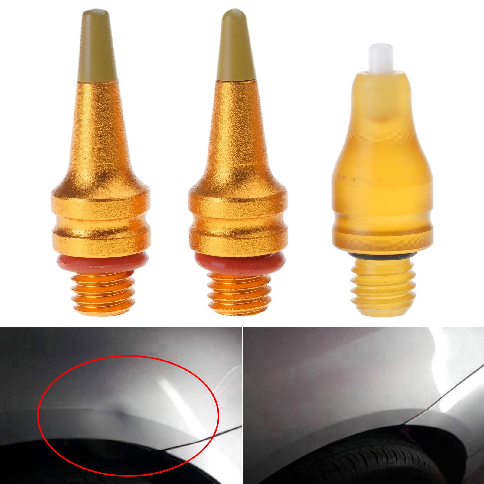 Confezione da 3 strumenti per la rimozione delle ammaccature con punta in ceramica per una facile riparazione della carrozzeria senza danneggiare la vernice. Ideale per gli appassionati di