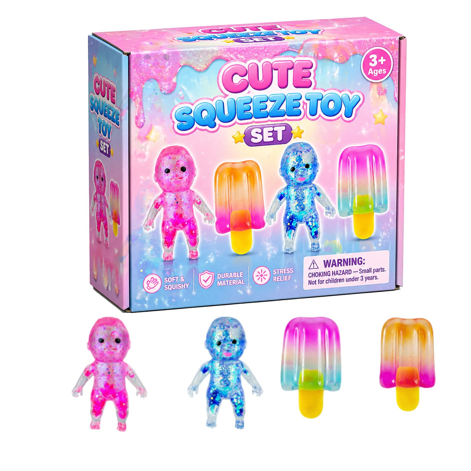Stress Balls, Squishy Stress Balls Sensory Squeeze Ball for Kids Adults Squishy Fidget Toy Stress Relief Squishy Hand Exercise Balls Sensory Toys for Anxiety Alleviation (G)
