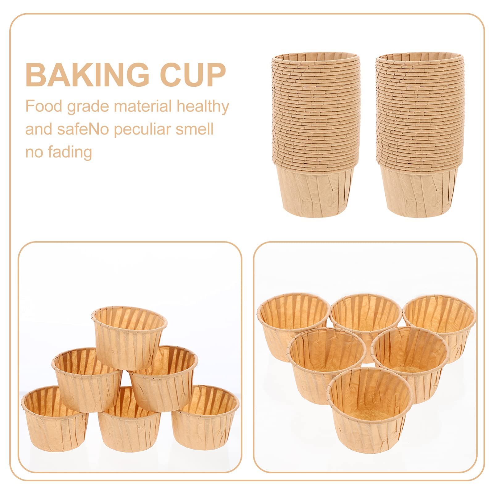 LAPYAPPE 100pcs Oilproof Baking Cases Grease-resistant Paper Cupcake Liners for Muffins Cakes Desserts for Weddings Birthday Parties Non-stick Design