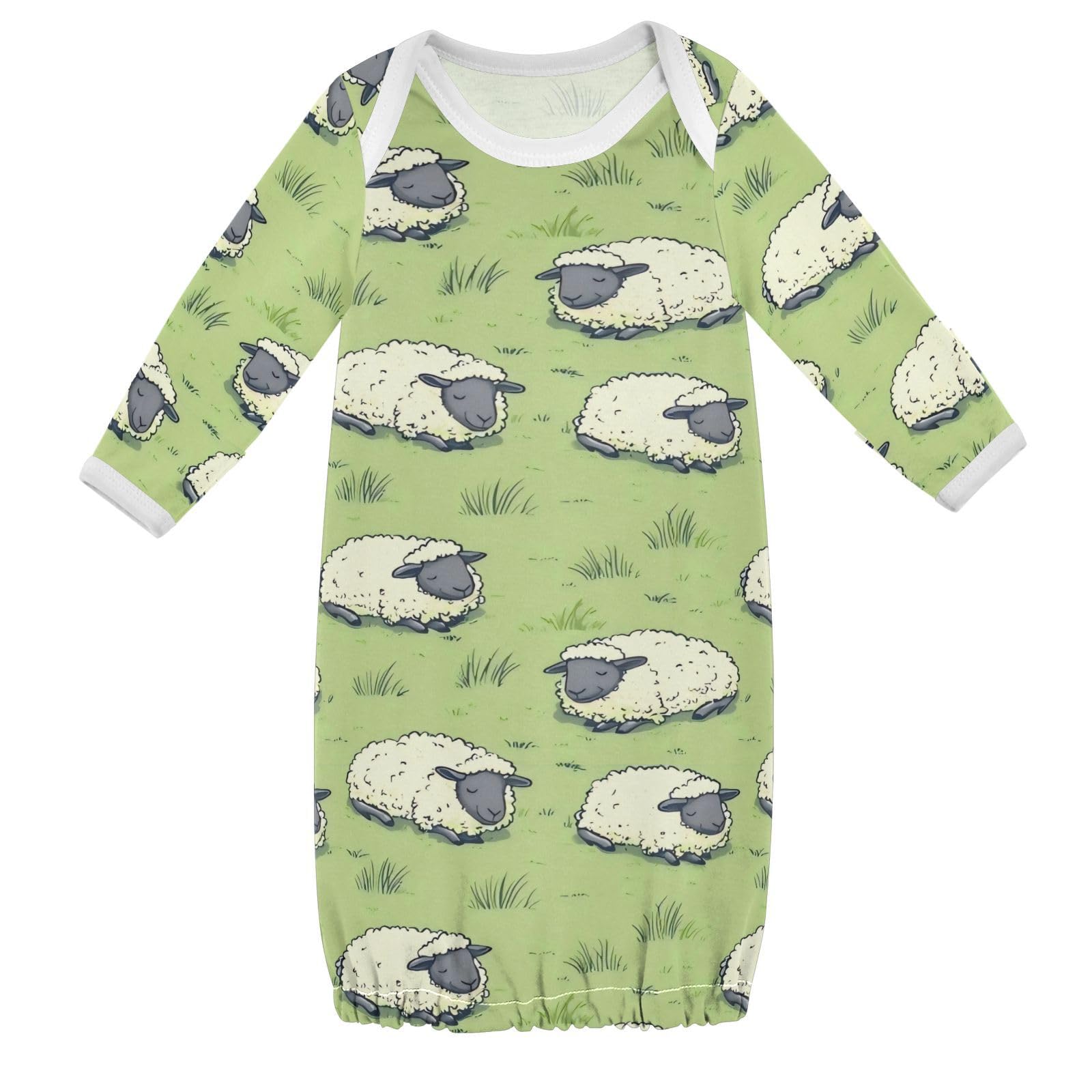vvfelixl Baby Sleeper Gown for Newborn Boy Girls Cartoon Sleeping Black-faced Sheep Infant Nightgown for 0-3 Months