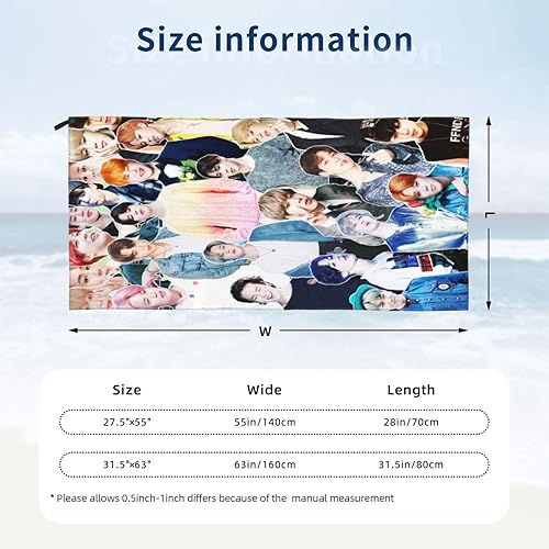 Miniatura 7 de Jimin - Toalla de playa de microfibra ligera de secado rápido, toalla de baño de secado rápido, manta de mar, tapiz para viajes, playa, gimnasio,