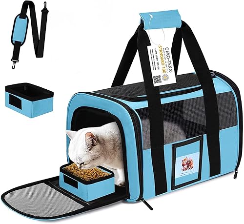 Transportador de mascotas extra grande de 20 libras+, transportador de gatos de lados suaves para gatos grandes de menos de 25 libras, transportador
