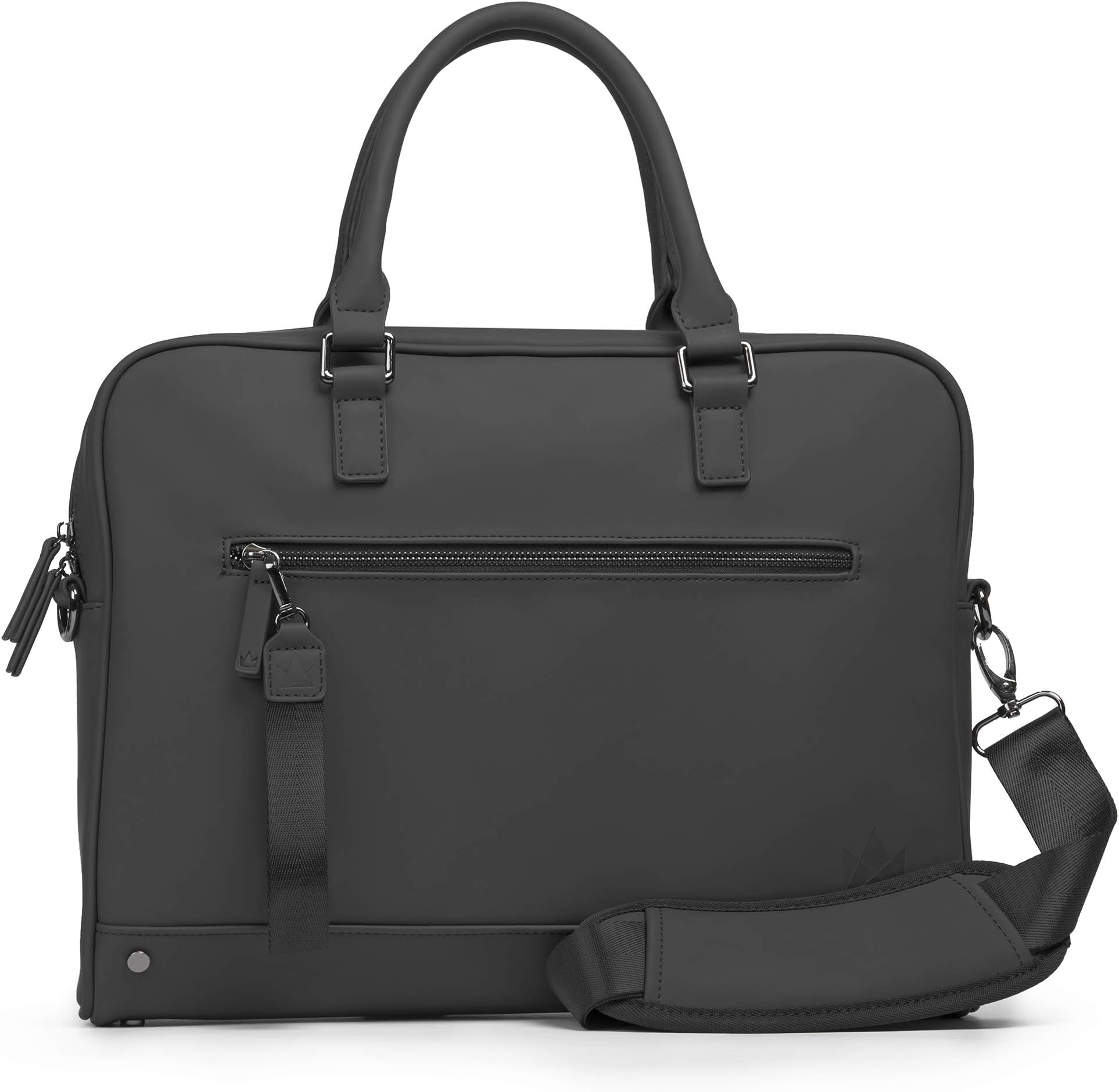 The Friendly Swede13 inch Slim Laptop Bag for Women and Men - Shoulder Strap, Minimalist Notebook Executive Computer Case Business Briefcase, Vegan PU - VRETA 13 inch laptops cc-Vreta-bla-cb-M-00