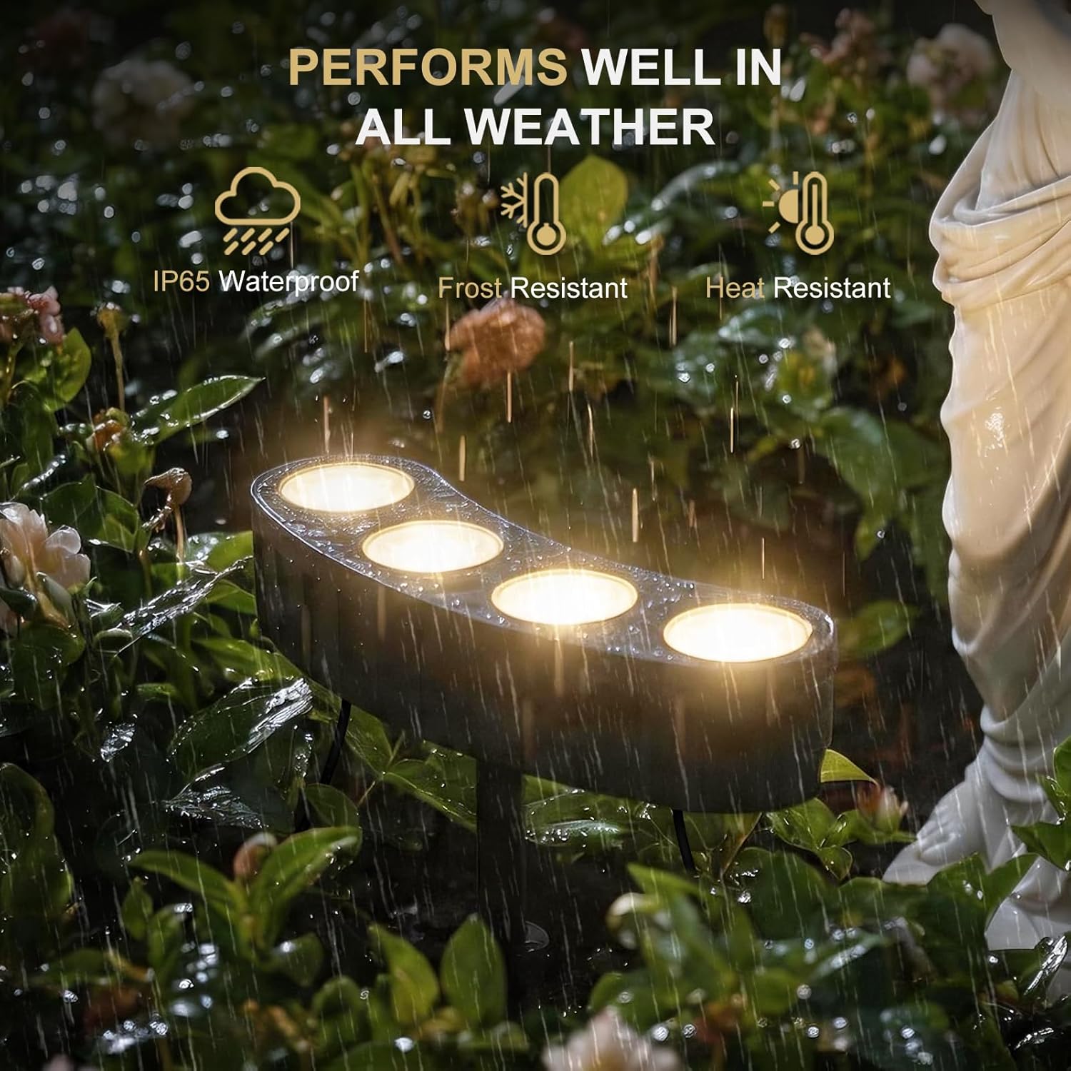 Upgraded Solar Tree Lights Outdoor RGBW Color Changing, Solar Ring Palm Tree Uplights with 4000mAh Battery, Angle-Adjustable Stake, 3-in-1(Stake/Tie/Hang), IP65 Waterproof Landscape Spotlight for Yard