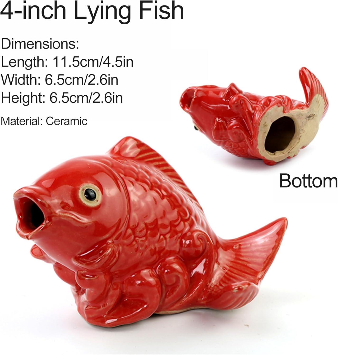 Ceramic Pond spitters for Small Ponds Outdoor Water Fountain Garden Decor for Koi Pond Automatic Circulation Water Landscaping Ornaments(Red)