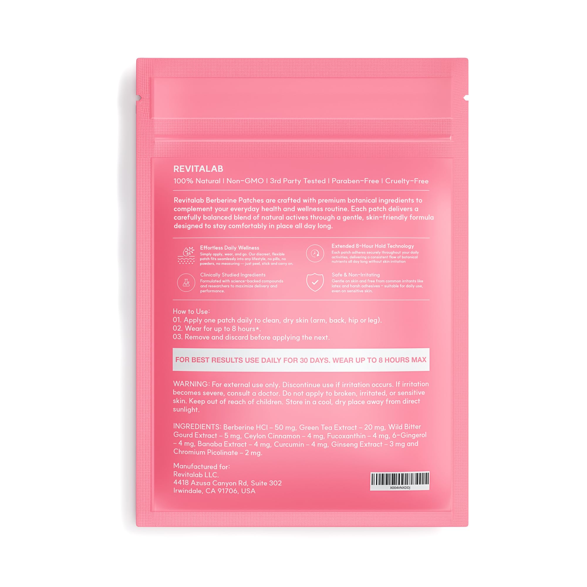 Berberine+ Patches for Women & Men - 60 Count | Upgraded Sculpt & Snatch Support | Topical Everyday Glow Up Beauty New Kind of Patches - 2 Month Supply — view 8