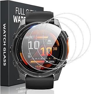 ZhuoFan 4 Stück Panzer Schutz Glas für Garmin Fenix 8 47mm Displayschutz,HD Klar Panzer Schutzfolie,Anti-Bläschen 9H Härte Anti-Kratzen Displayschutzfolie für Garmin Fenix 8 47mm