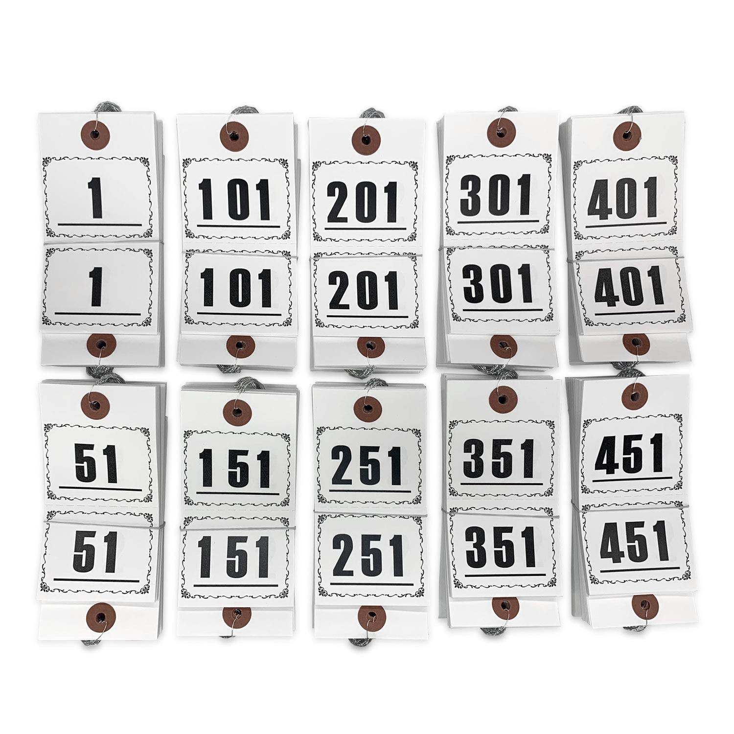 Amazon | 長門屋商店 ミシン目入 連番荷札 RoHS対応 白 No.1～No.500