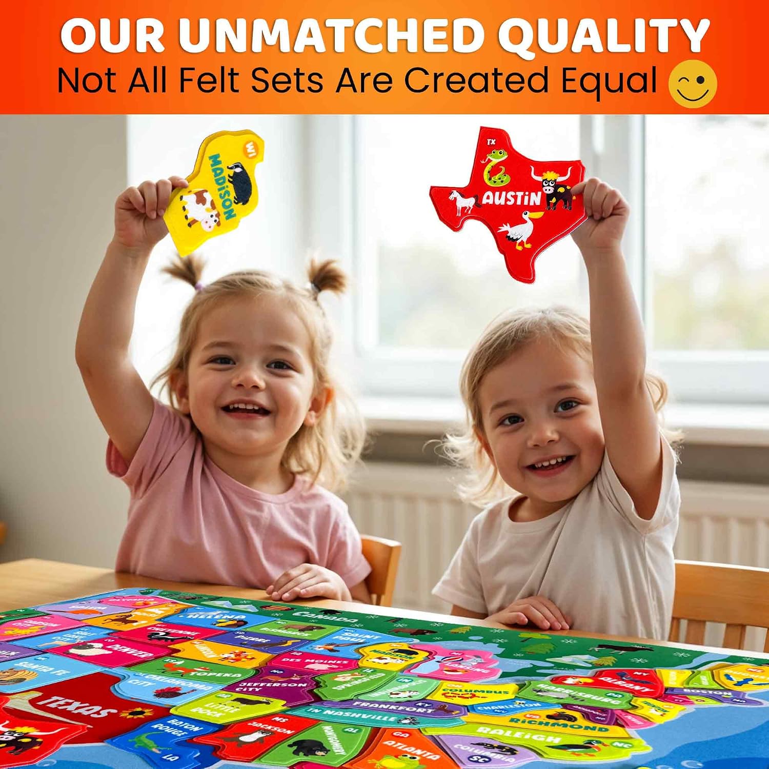 QUOKKA USA Felt Board for Kids 3-5 Years Old - Social Emotional Preschool Learning Activities for Ages 3-5 - Educational Flannel Toy Speech Therapy Gift