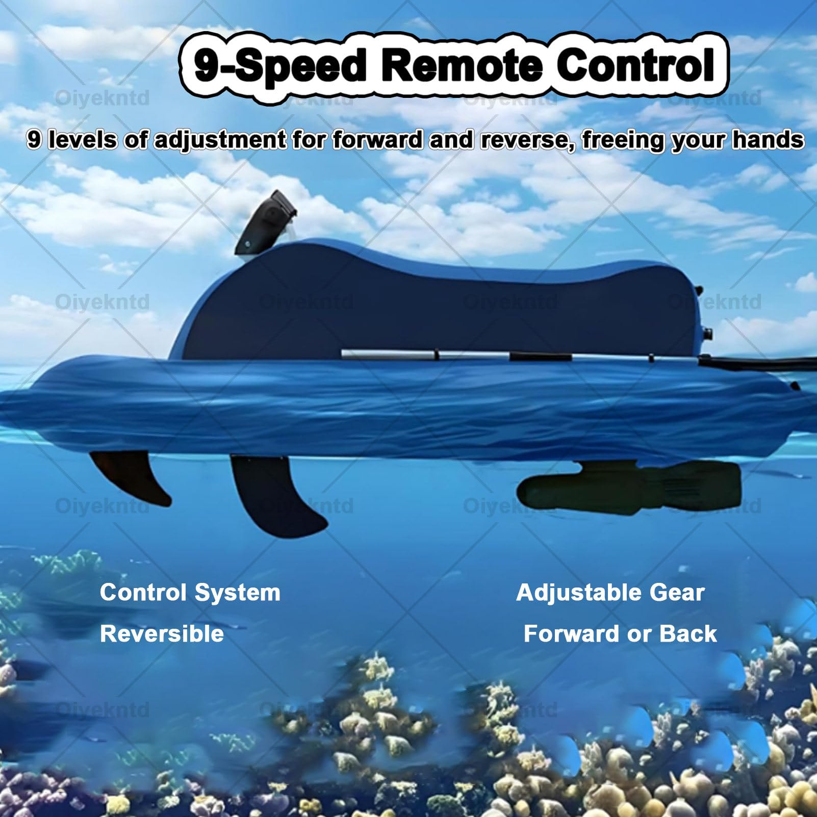 Bote Inflable eléctrico con Motor y batería Recargable; Motor portátil para Motos de Agua y Tablas de Sup (Apto para Adultos y niños); Ideal para Buceo, natación y Kayak 700W16Apro