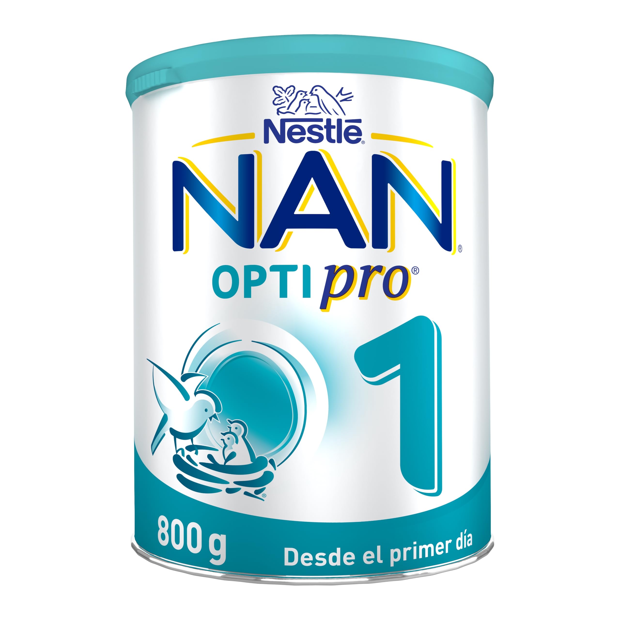 Nestlé NAN OPTIPRO 1 Leche para lactantes, leche de formula desde el primer día, Leche en Polvo, bote de 800g