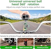 Vista 8 de FANAUE El brazo de doble enchufe se conecta a un adaptador de cabeza de bola de 0.669 in solamente, compatible con soporte GPS Garmin y soporte