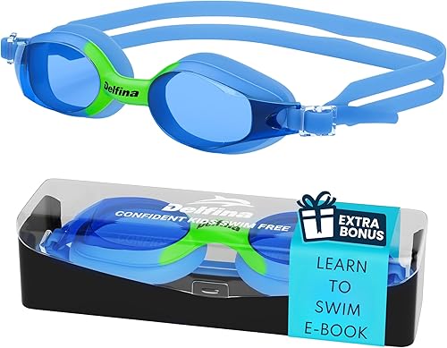 Miniatura 1 de Delfina Gafas de natación para niños de 2 a 7 años, cómodas, sin fugas, antivaho para niños para nadar