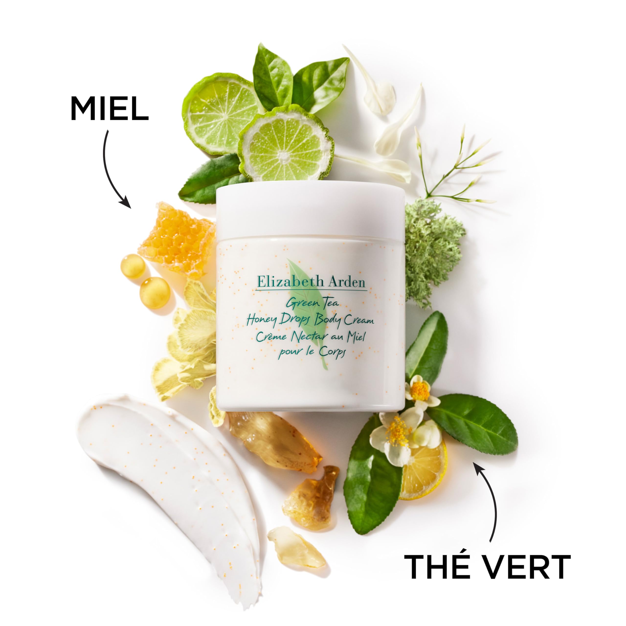 Elizabeth Arden, Green Tea, Crème hydratante corps, Crème pour le corps à base de Nectar au Miel et Thé Vert, Hydrate, Apaise et Adoucit, Senteur Energisante et Stimulante
