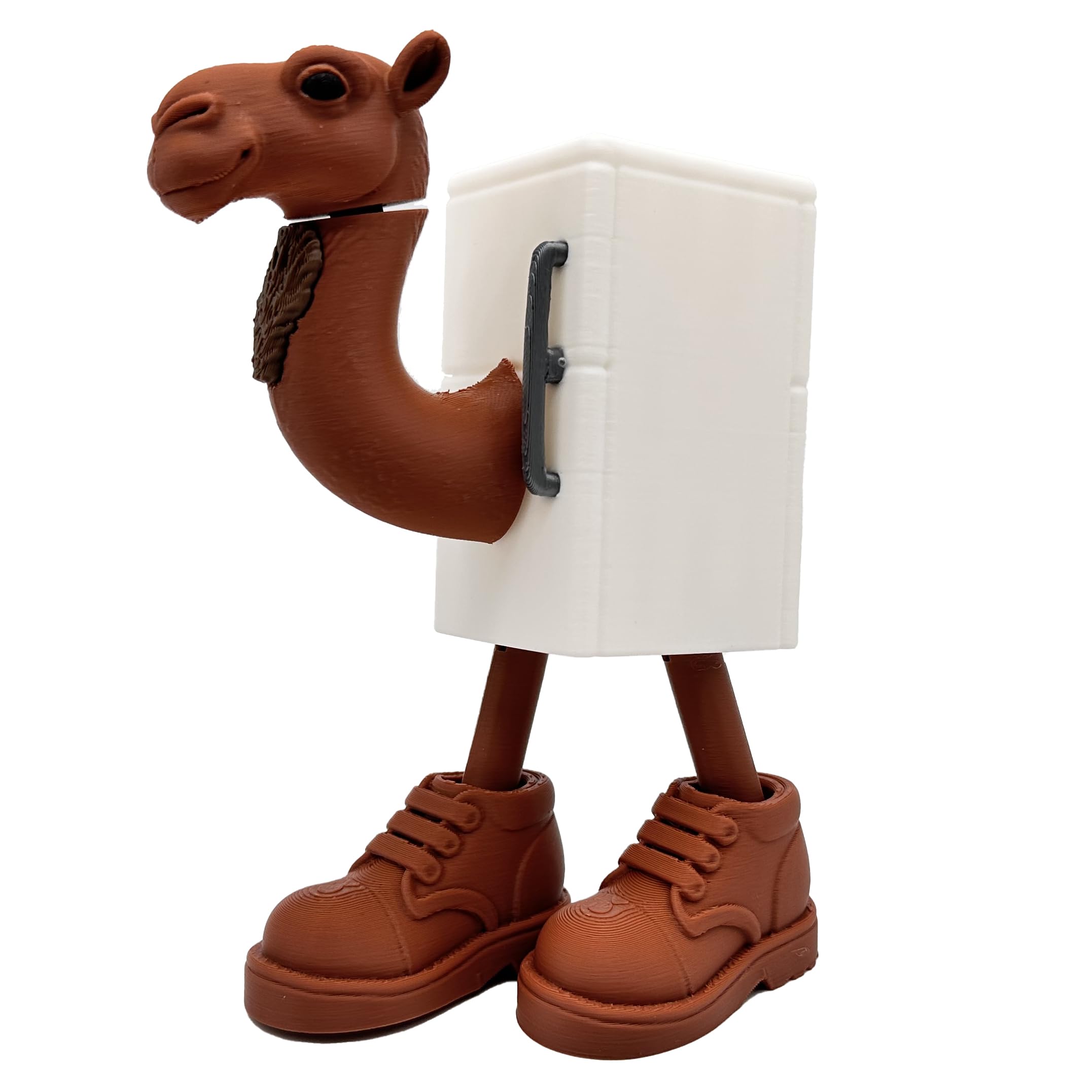 Frigo Camelo, Brianrot Italian Memes, Articulated Figure XL 15 cm, White Fridge with Camel Head, Meme Italianos Brain Rot