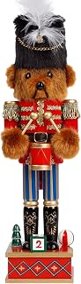 Joliyoou 14 Inch Christmas Nutcracker Figures, Wooden Nutcracker Bear Drummer Ornaments, Large Xmas Nutcracker Tabletop Centerpieces Festival Shelves Decorations