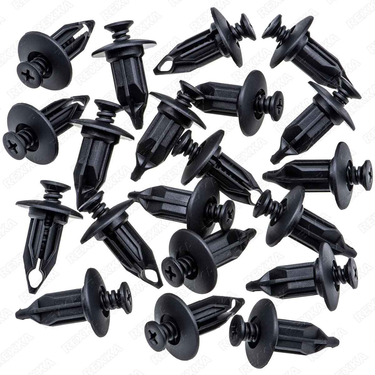 Rexka 20pcs Bumper Cover Retainer Clips 12mm Push Pin Compatible with Chrysler 6502625 07-18 Jeep Wrangler & Wrangler Unlimited JK Dodge Dakota Durango Ram 1500 2500 3500 4500 5500 GM 10140480