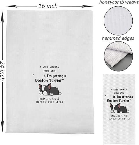 Miniatura 4 de DOTAIN Regalos de Boston Terrier - Toalla de cocina divertida para perros - Amantes de Boston Terrier