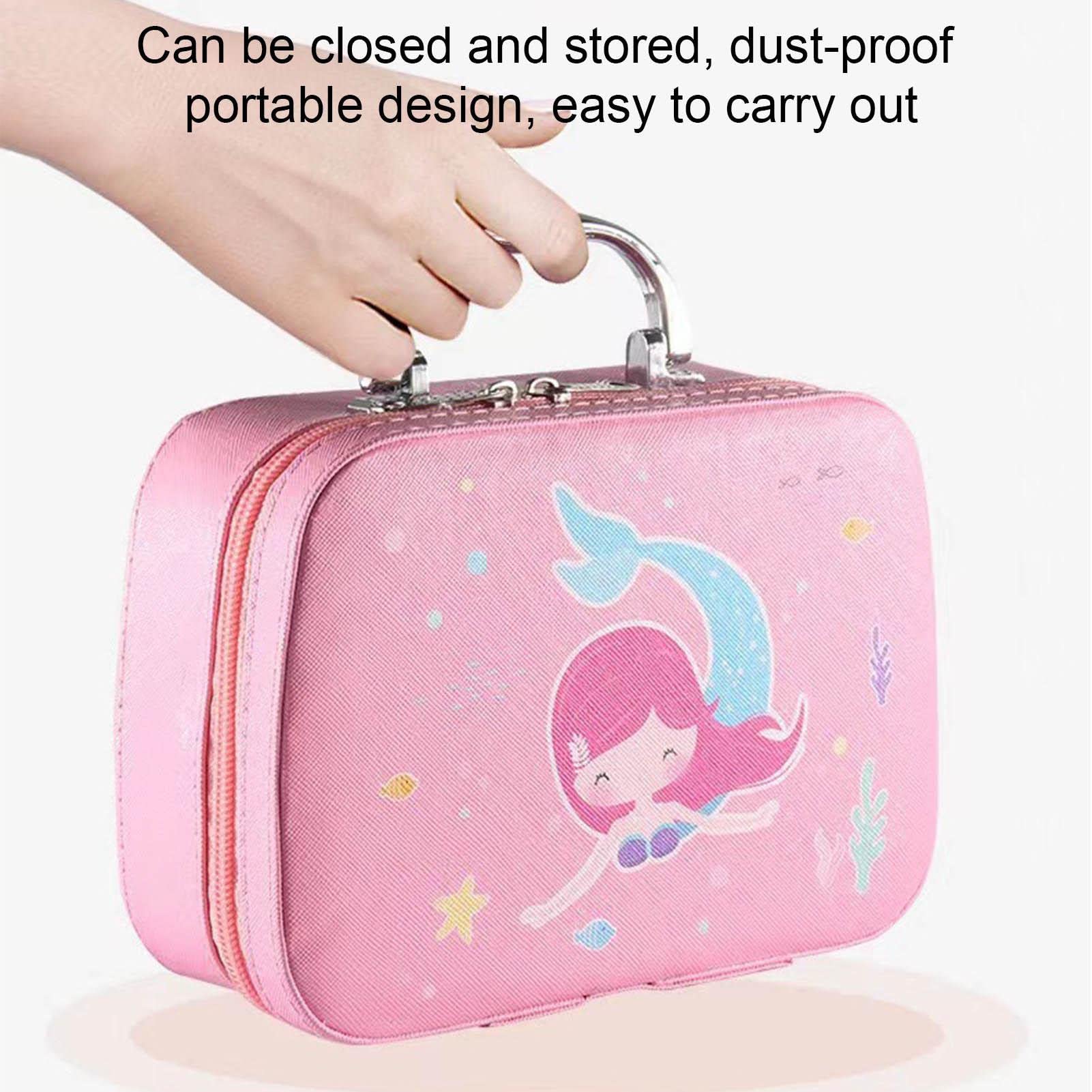 Keptfeet 4 Giocattoli Cosmetici per Ragazze | Kit per Trucco per Bambini | con Pennello per Trucco Rossetto | Set di Giochi per Trucchi Finti Regali per Natale, Ringraziamento, Compleanno