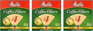 Melitta Cone Coffee Filters, Natural Brown #4, 100 Count (Pack Of 3)