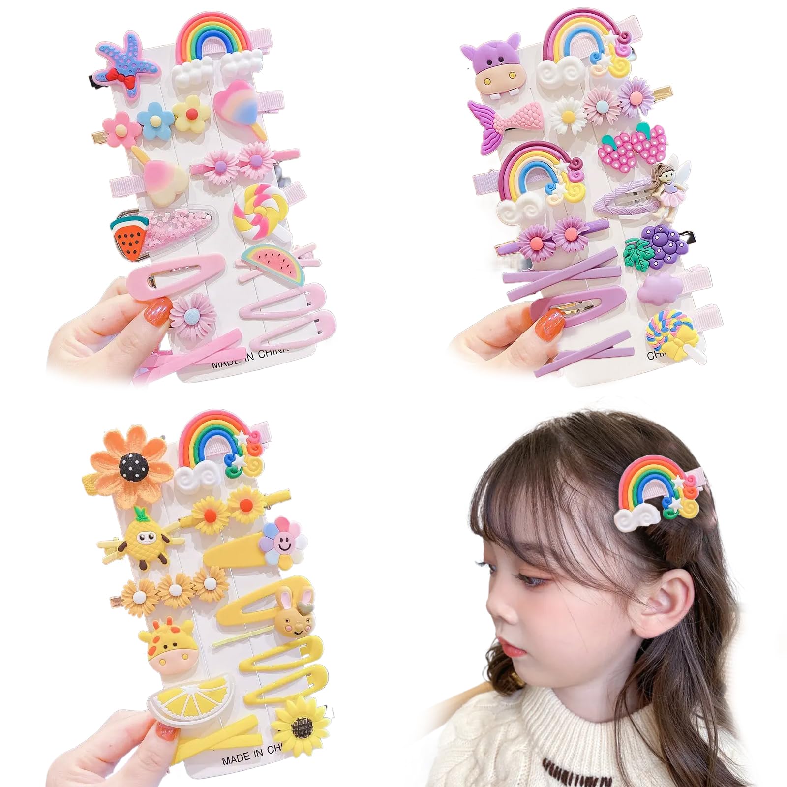 chloe.s様ご確認用☆ベビーヘアクリップ　ヘアゴム Amazon | Coollooda ヘアクリップ 子供 女の子【42点セット】前髪