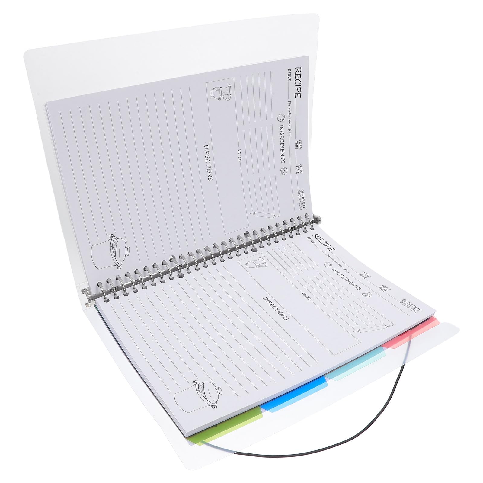Gadpiparty Libro de Recetas de Cocina Planificador Diario Hojas Intercambiables Cuaderno de Cocina Tamaño Práctico Cubierta Protectora Carpeta Planificadora para Organizar Recetas