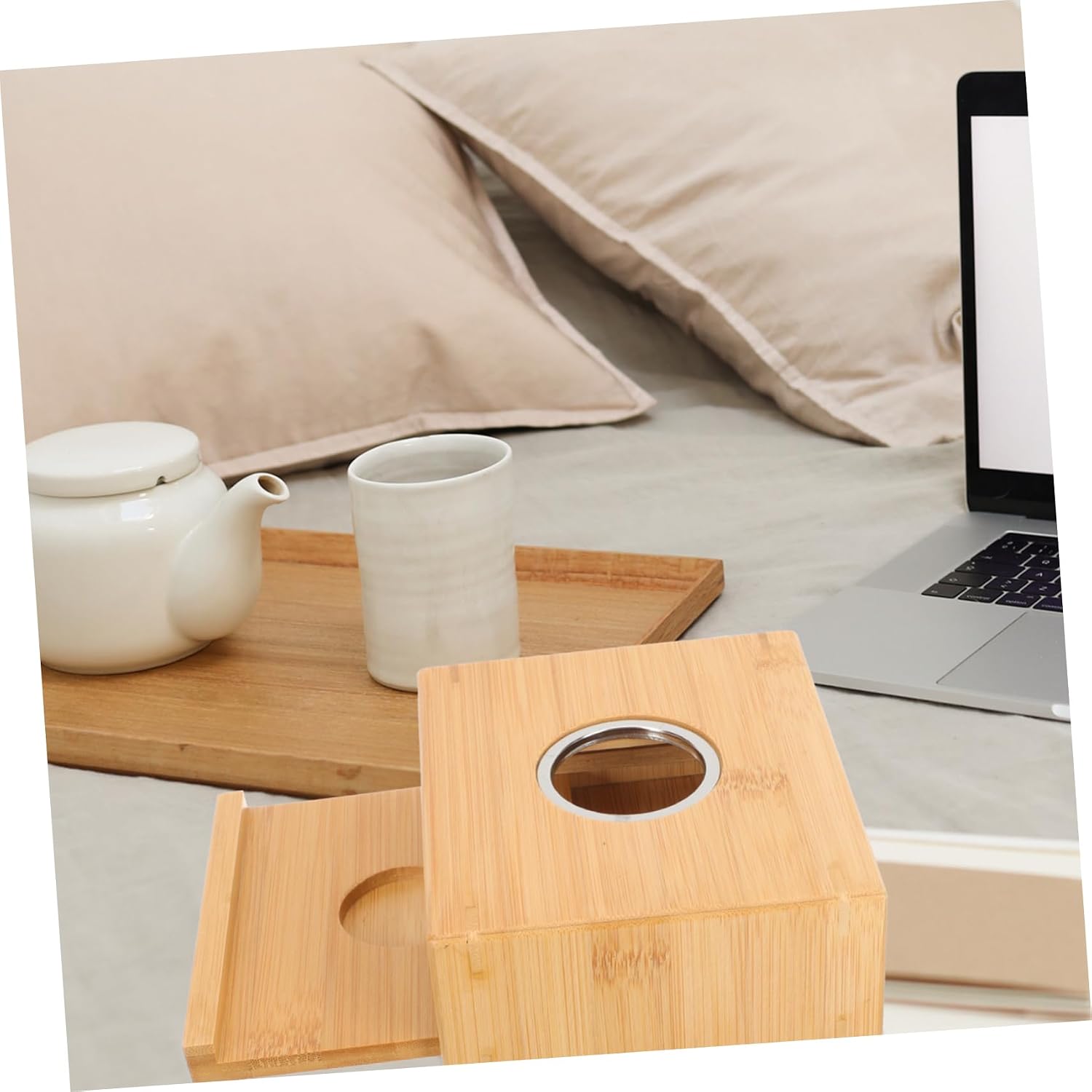 PRETYZOOM Bamboo Tea Warmer Teapot Heater Teapot Warmer Base Tea Pot Candle Holder