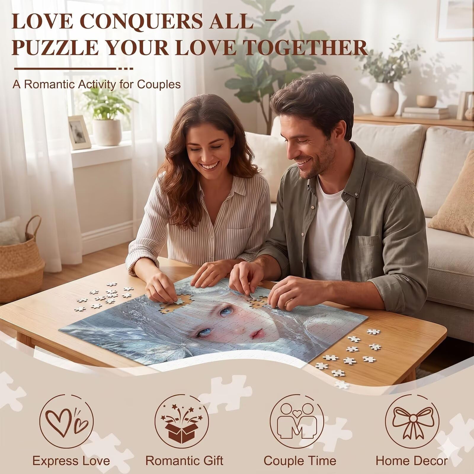 Bellezza cartone animato Puzzle 4000 Pezzi per Adulti, Puzzle in Legno -Collezione Classica con Poster Incluso - Sfida di Concentrazione e Passatempo Antistress, Gioco per Famiglia, 141 x 87 cm f0-743