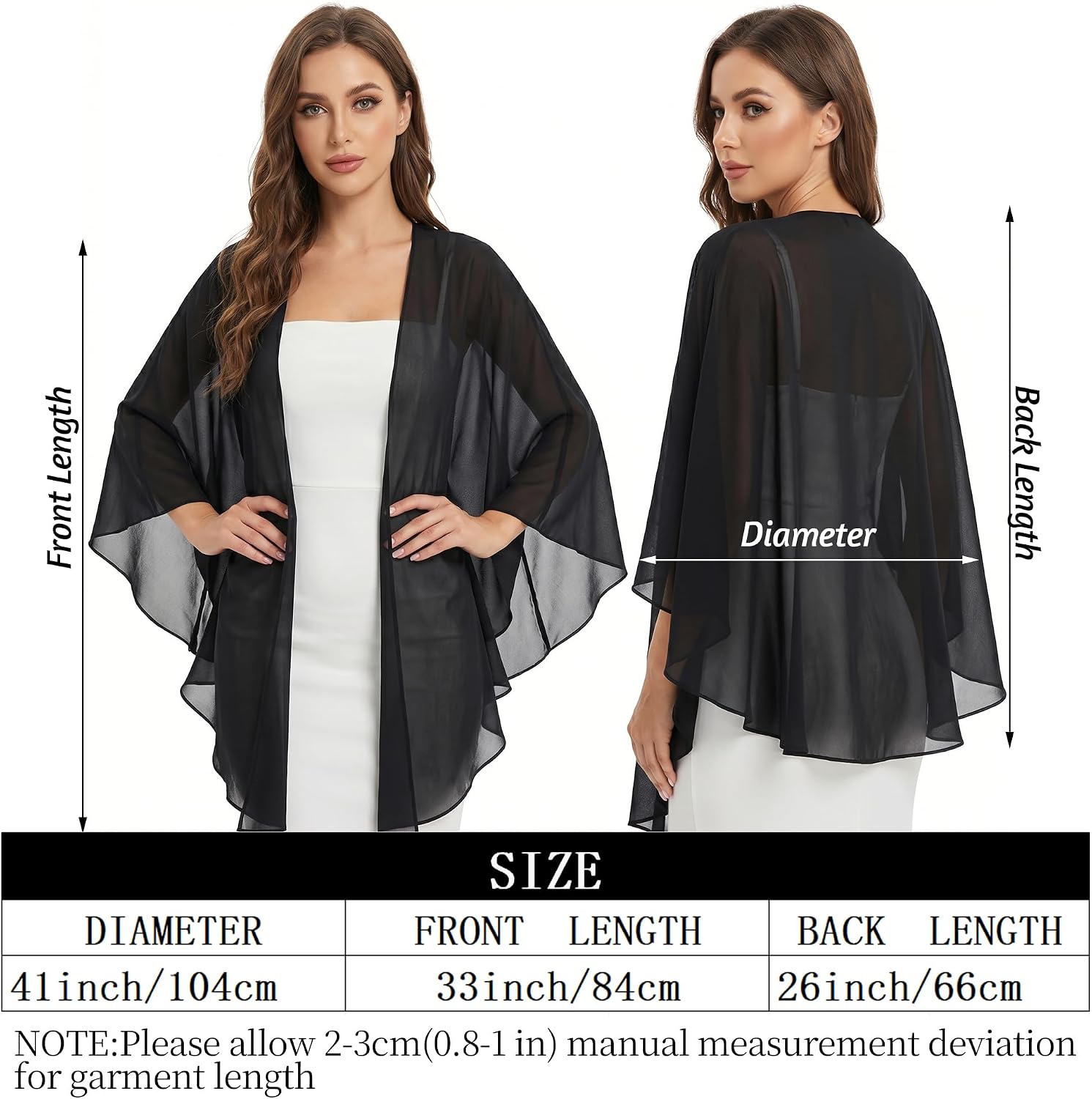 1Pcs Chiffon Sheer Shawls and Wraps for Evening Dresses Soft Wraps for Women Wedding Bridal Cover Up 1920s Shawl Accessories