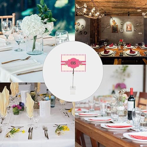 Miniatura 7 de Soporte de número de mesa Nombre Lugar Titular de la tarjeta Soporte de clip de notas Soporte Soporte de notas Tarjeta de papel Menú Clip (Plata)