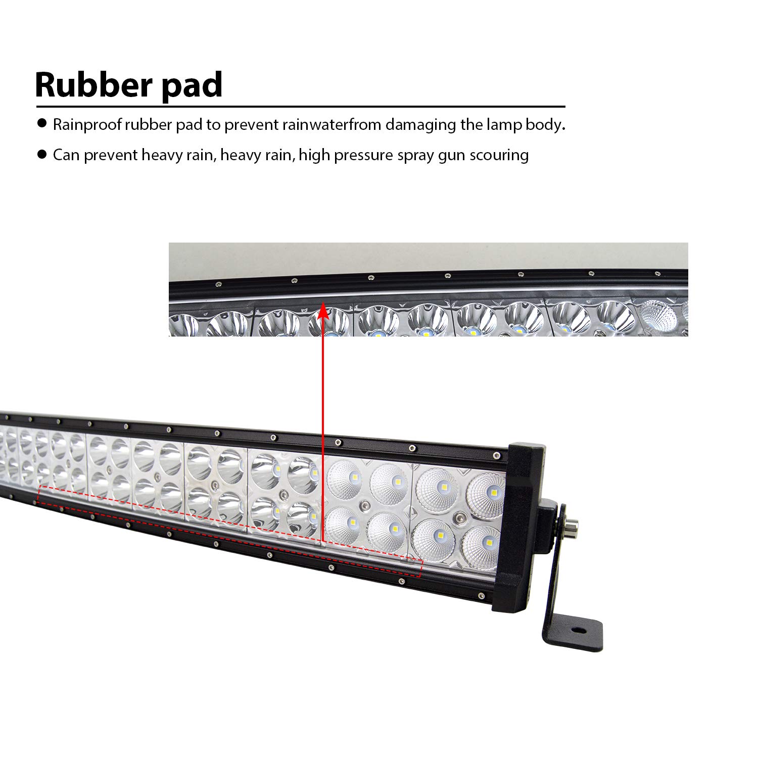 PICAA Led-lichtbalk, drie rijen, 50,8 cm, 52 cm, 288 W, 12 V, led-lichtbalk, hulplicht, led-spot, werklichtbalk voor SUV, offroad, ATV, UTV, tractor, 4 x 4, auto, auto