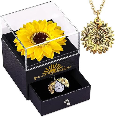 Regalos para el día de la madre, regalos de girasol para mujeres, hija, hijo, novia, esposa, mamá, amigas, hermanas, tía, collar You are My