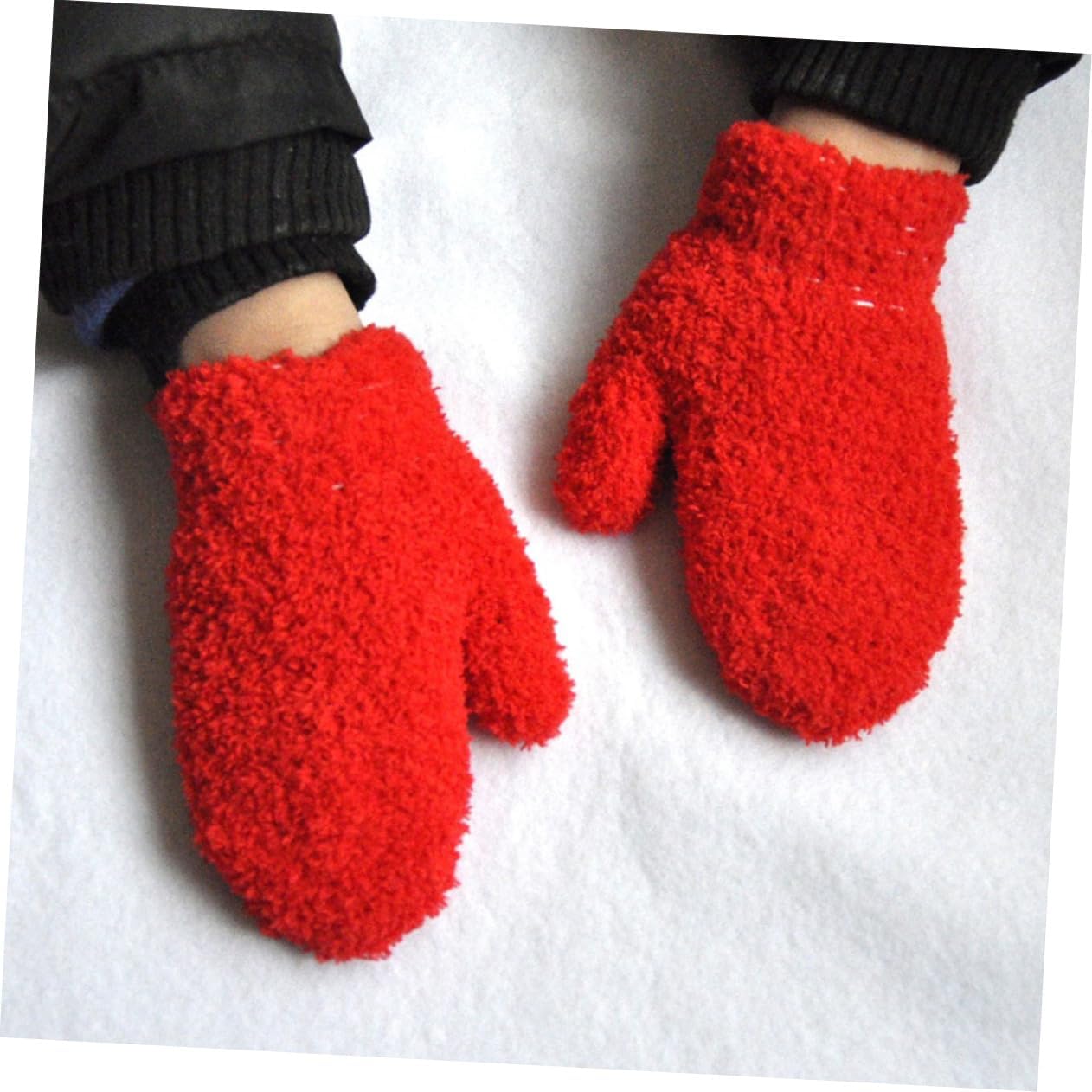 VANZACK 6pairs Boys and Girls Full Coverage Knitted Gloves Warm Mittens for Girls Hand for Cold Days