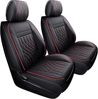 YIERTAI Seat Covers Compatible with Toyota Tacoma 2005-2024 2025 Access Cab Crew Double Cab TRD Sport Limited SR SR5 Trail Edition Trailhunter PreRunner Truck(2 PCS Front/Black-Red)