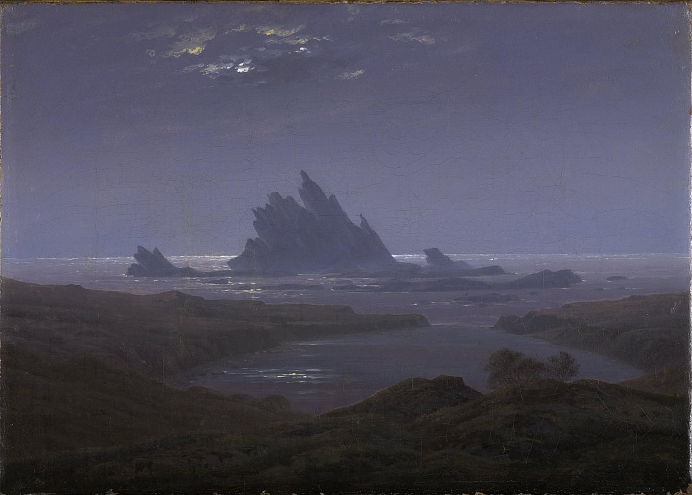 SERENDIPITP Aesthetic Poster Photo Wall Print Retro Picture Rocky reef on the sea beach by Caspar David Friedrich Modern Wall Artwork for Home Decor 60x90cm